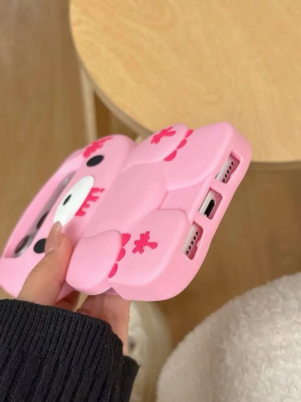 Pink Bear Silicone Phone Case for Women